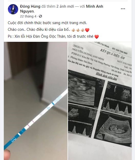 Đông Hùng khoe “ảnh 12 tuần” của con gái lên trang cá nhân.