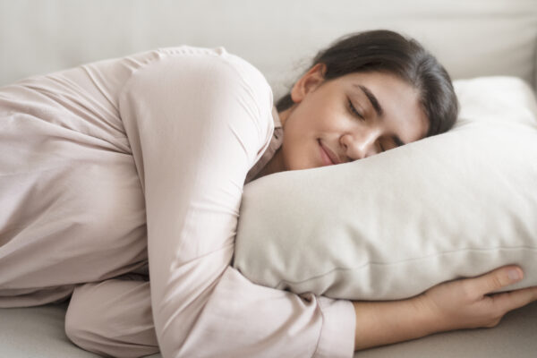 woman sleeping comfortably her pillow