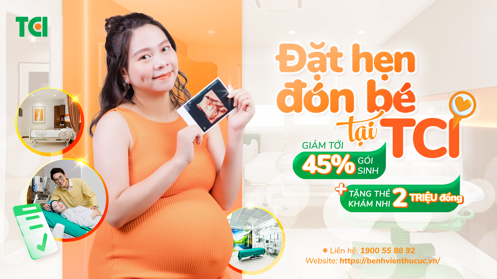 Thai sản trọn gói TCI ưu đãi lên tới 45% chi phí